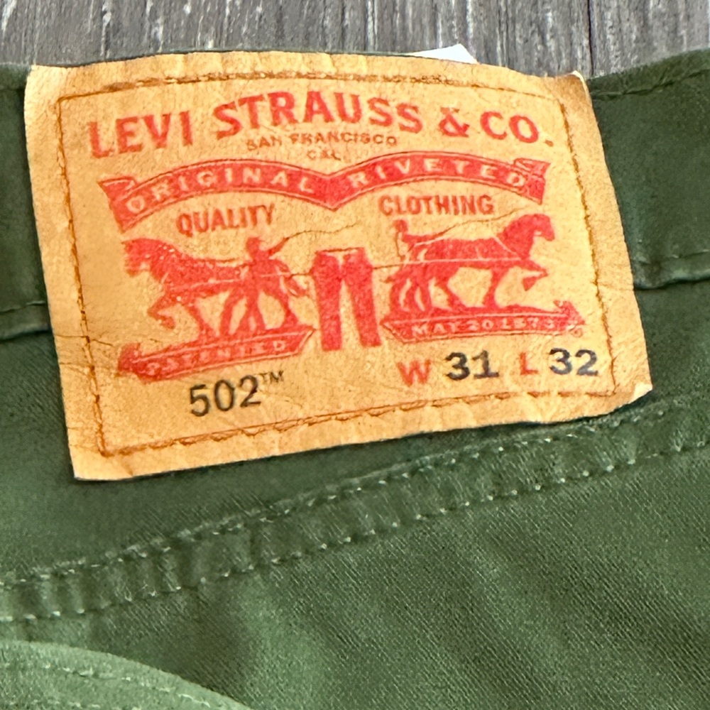 Levi's 502 Regular Taper Jeans Green W31 L32 - Picture 6 of 14